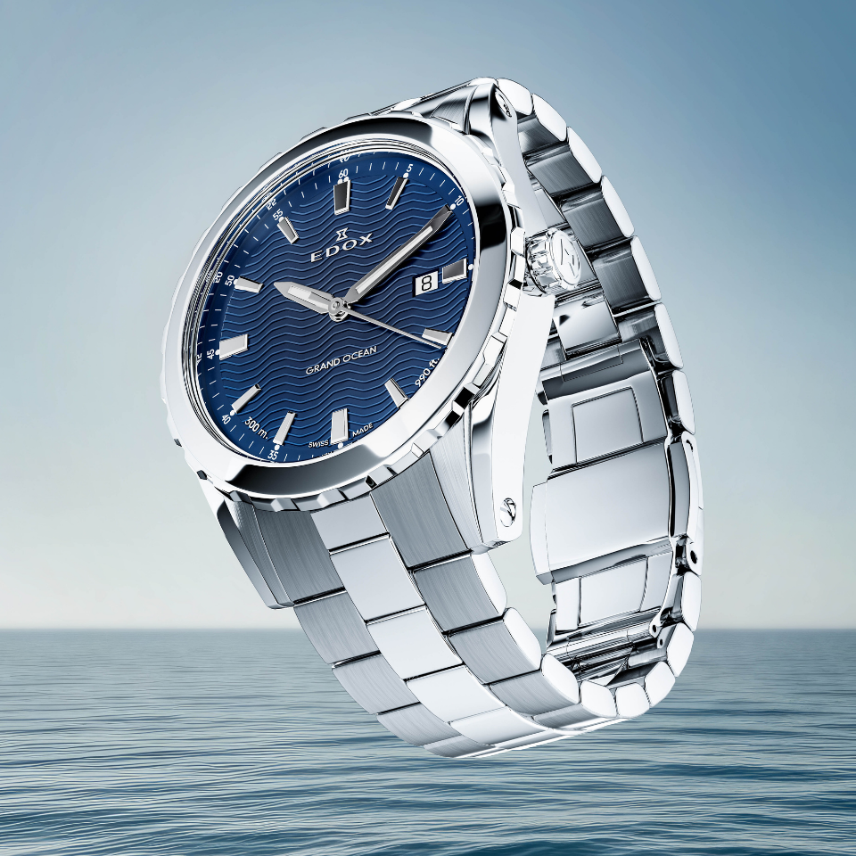 Edox Delfin Date Gents herreklokke sort