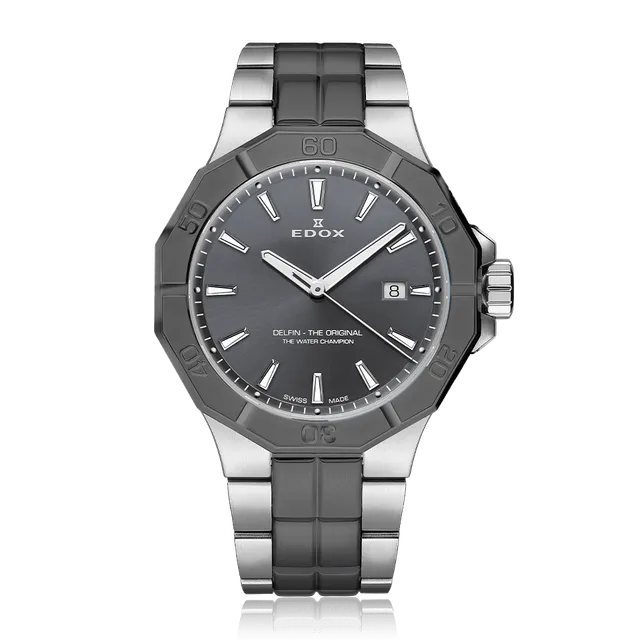 Edox Delfin Date herreklokke klassisk