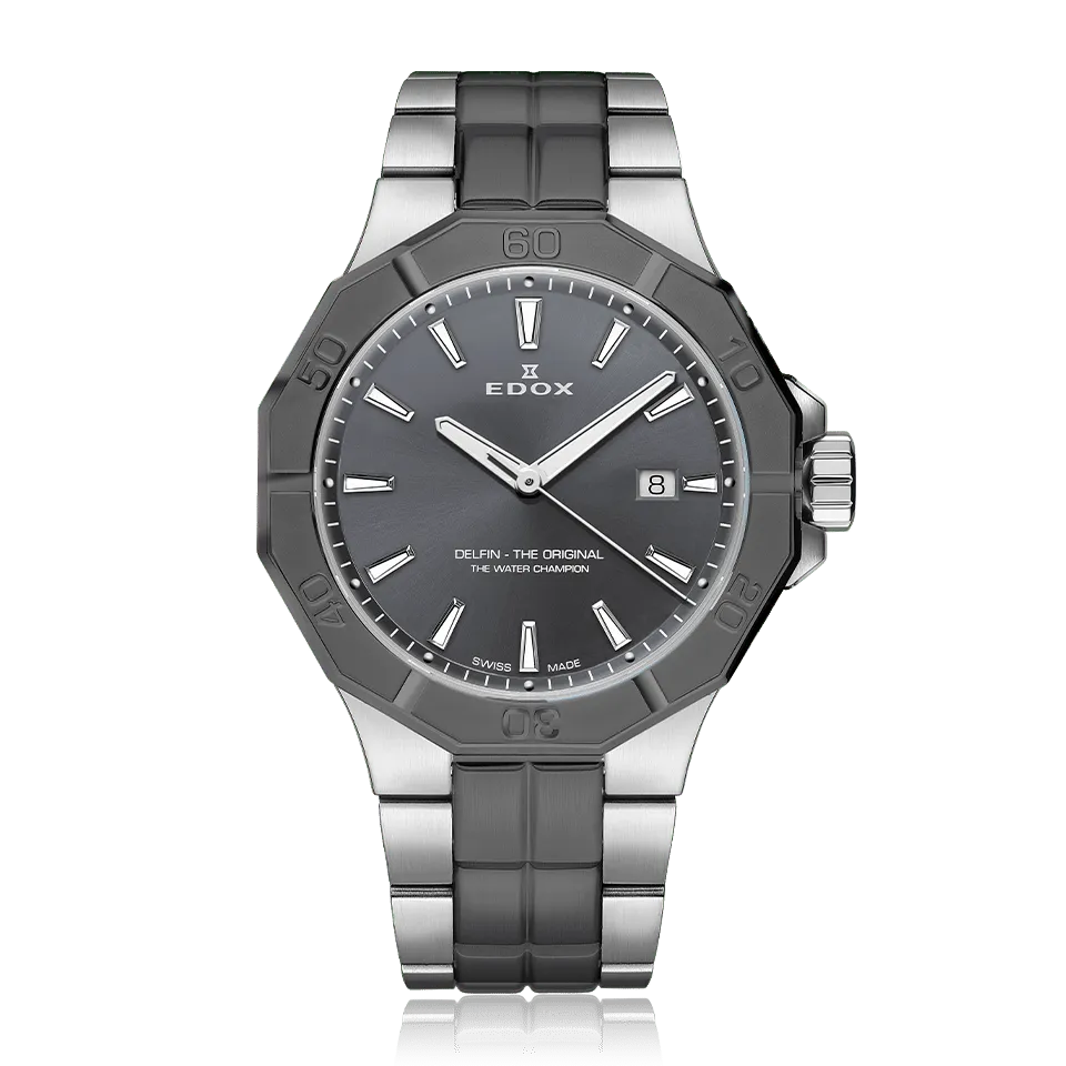 Edox Delfin Date herreklokke klassisk