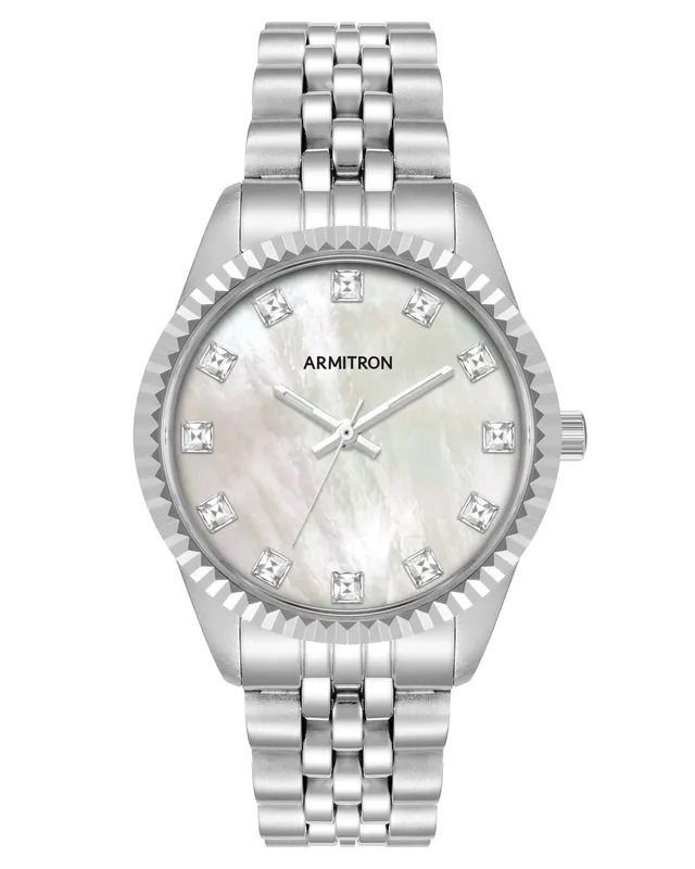 Armitron Constance 36mm dameklokke perlemor sølv