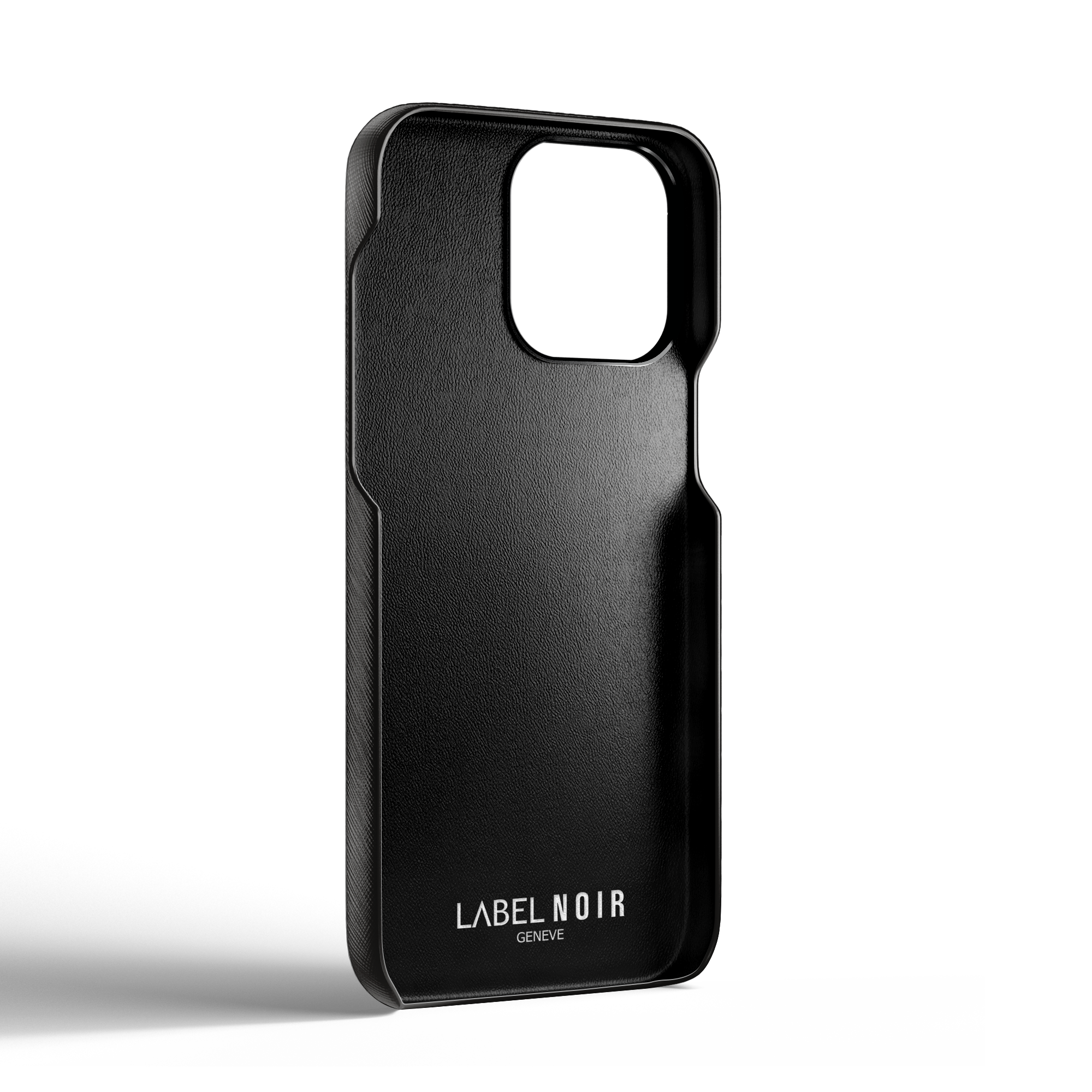 Label Noir Saffiano iPhone 14 Pro deksel svart MagSafe