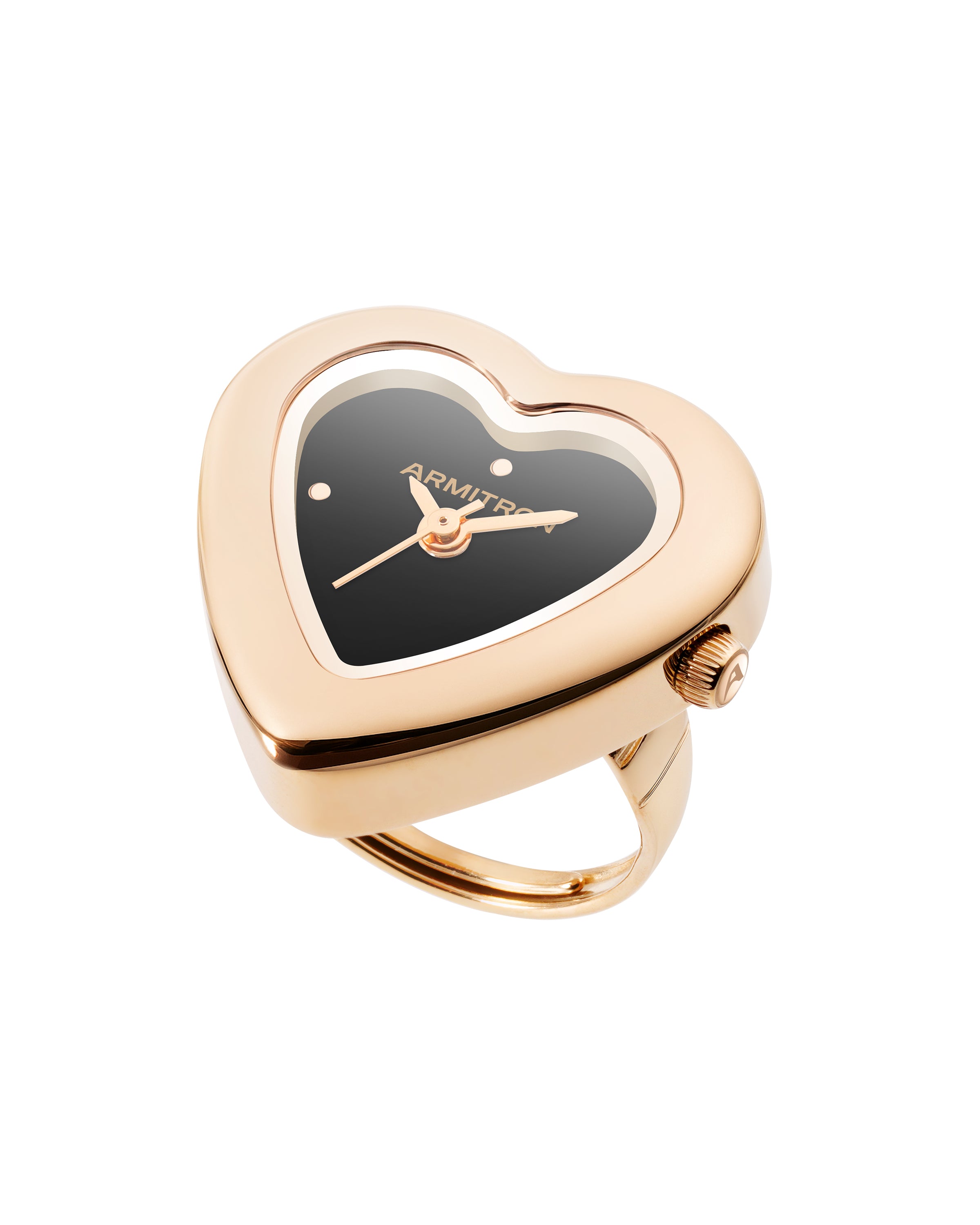 Armitron Heart Ring ringklokke 22 mm roségull svart