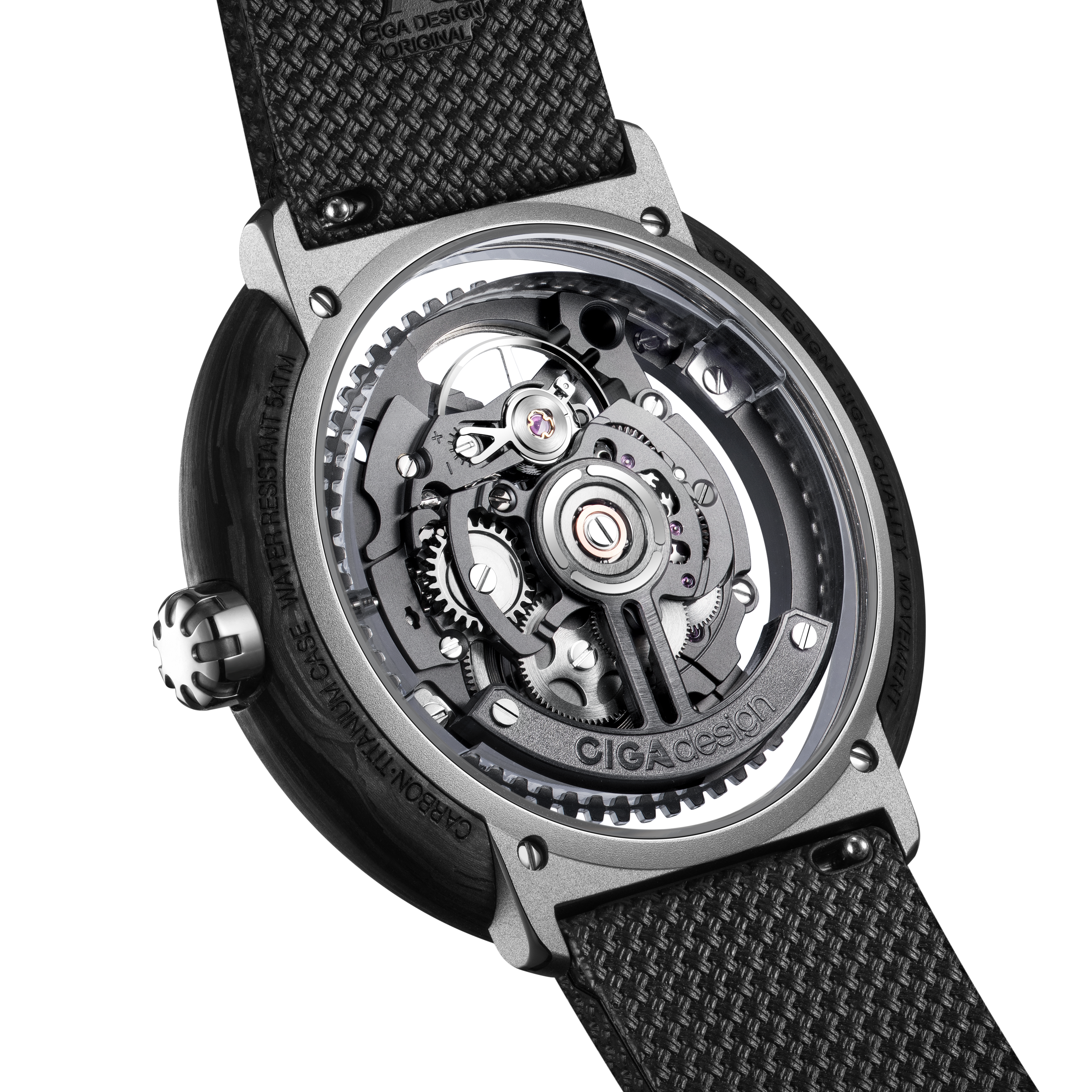 CIGA Design Vector skjelettklokke automatisk karbonfiber