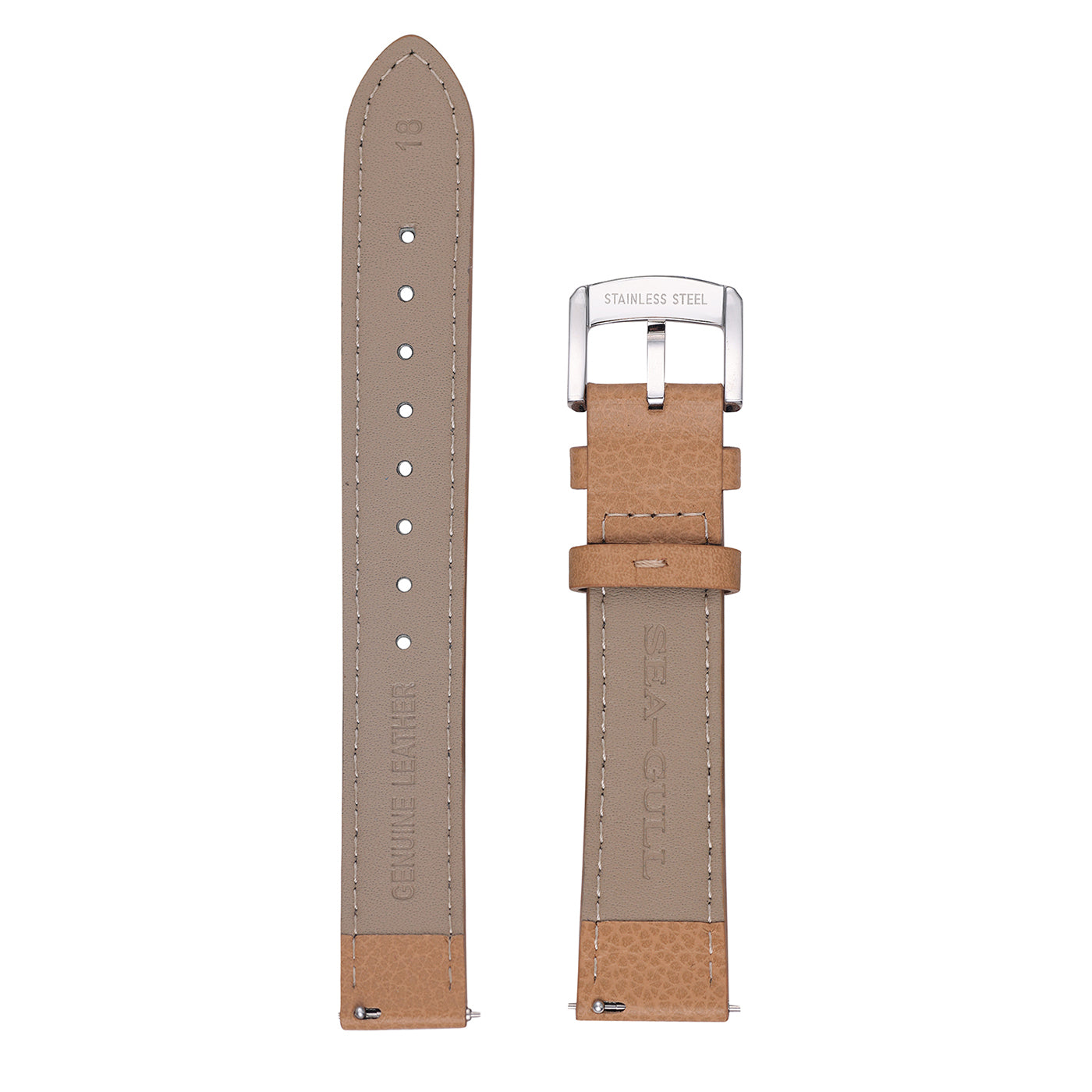 Sea-gull BD2107BC klokkerem khaki skinn 20 mm