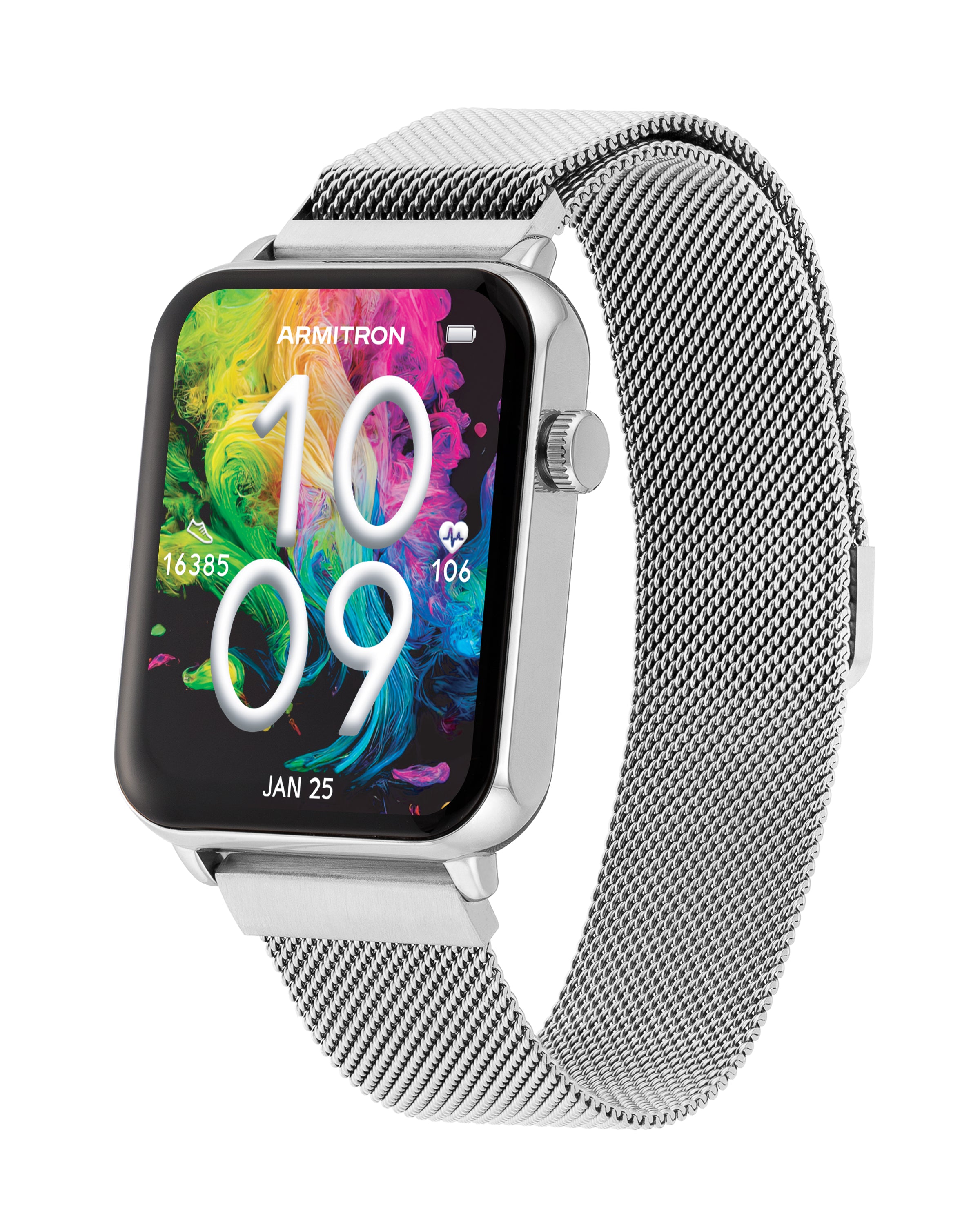 Armitron Matrix smartklokke 44 mm sølv mesh AMOLED
