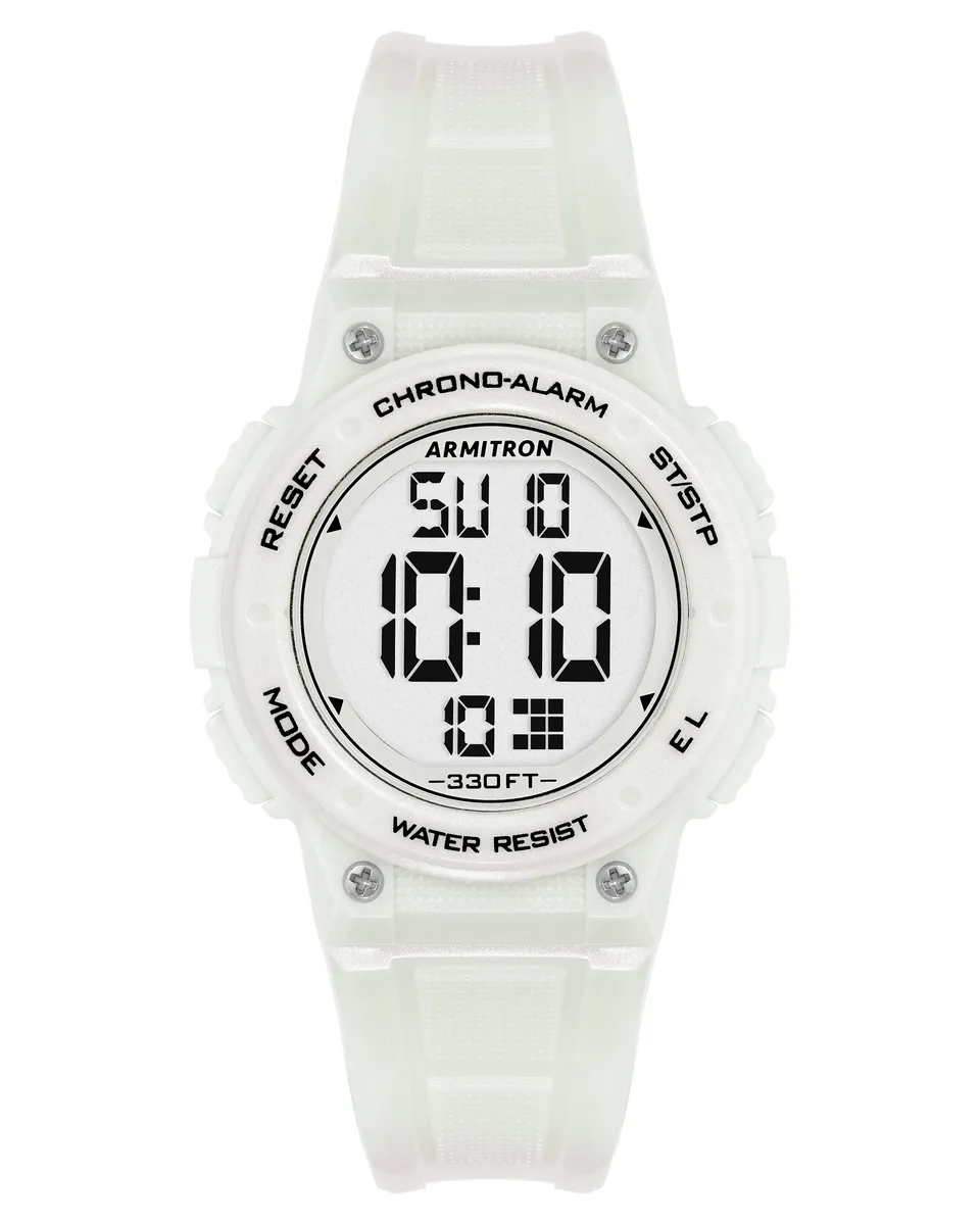 Armitron Digital Resin sportsklokke hvit day-date-month