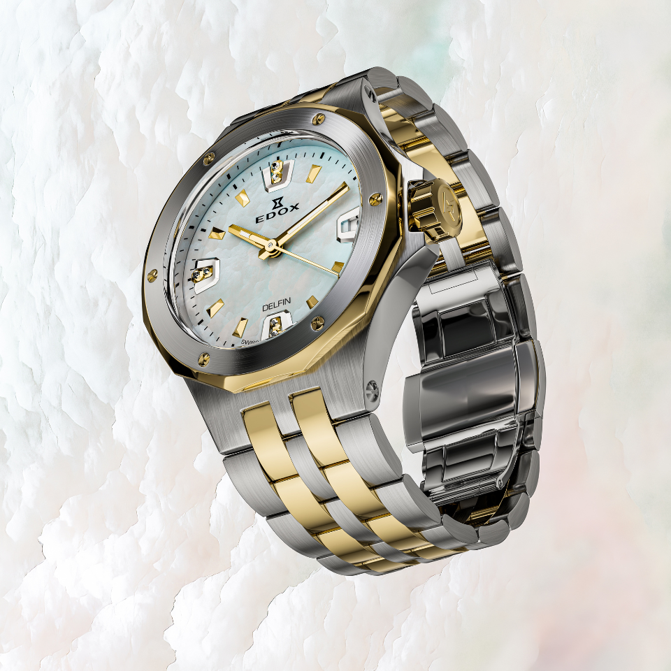 Edox Date Lady dameklokke stål med dato