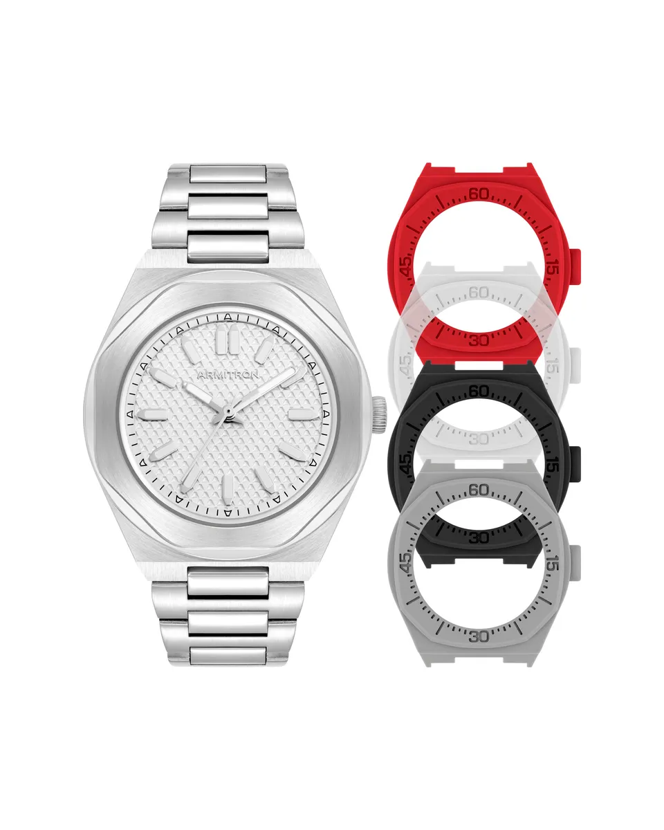 Armitron Jack herreklokke 44 mm sølv honeycomb