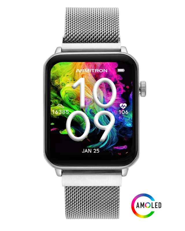 Armitron Matrix smartklokke 44 mm sølv mesh AMOLED