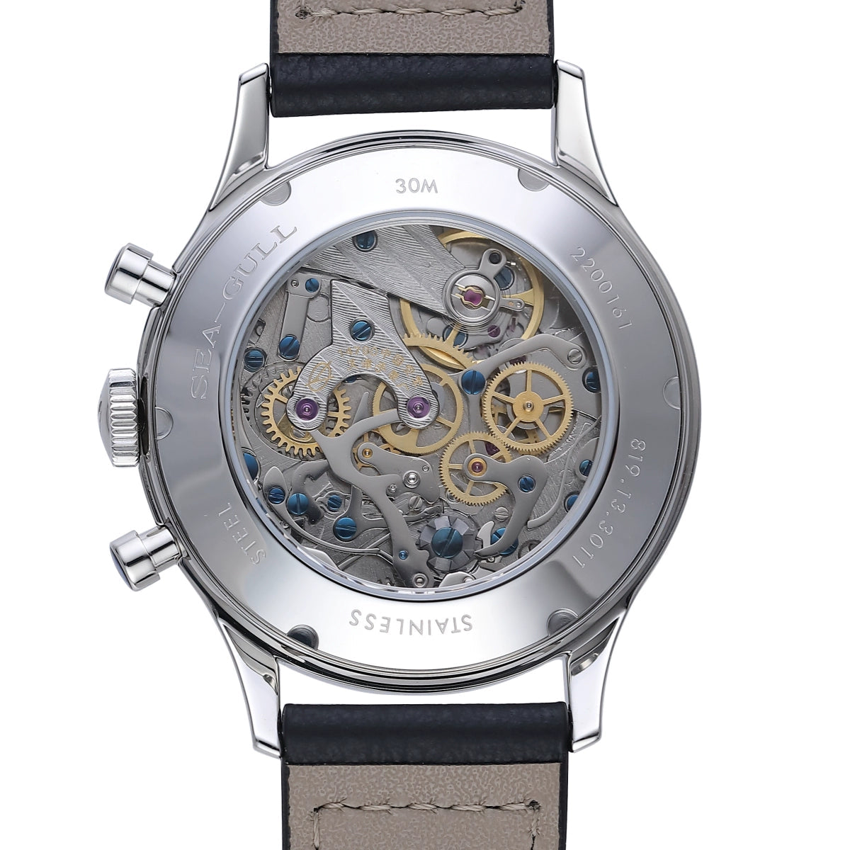Sea-gull 1963 819.93.3011 kronograf laks 40mm pulsometer