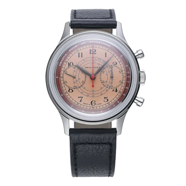 Sea-gull 1963 819.93.3011 kronograf laks 40mm pulsometer