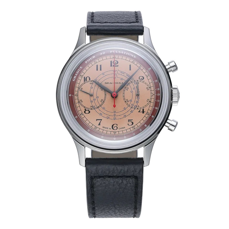 Sea-gull 1963 819.93.3011 kronograf laks 40mm pulsometer