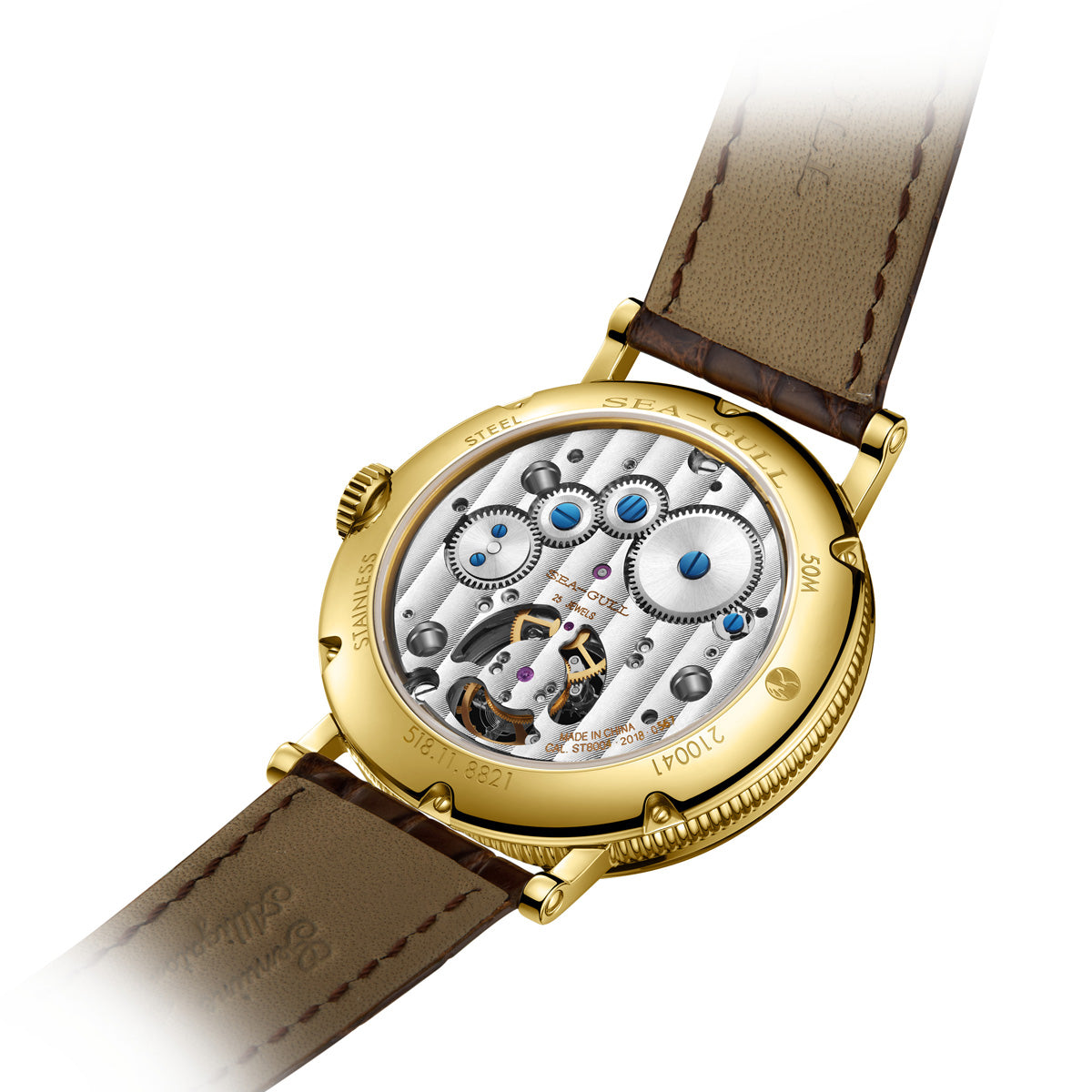 Sea-gull Heritage Complete Calendar 41mm tourbillon hvit
