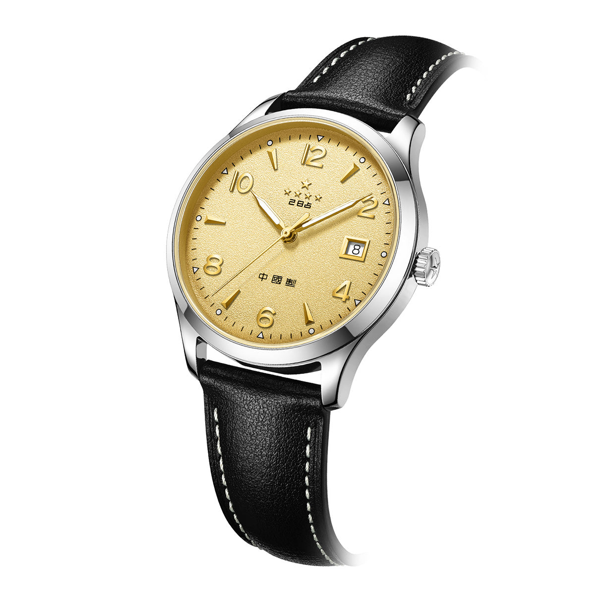 Sea-gull Wuxing 819.87.1955 dressklokke 39mm gull glitter