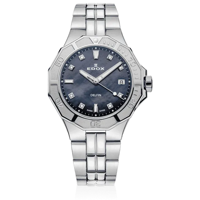 Edox Delfin Diver Date Lady dameklokke dykker