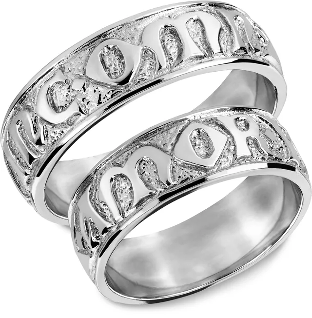 Snorre gullring Amor Vincit Omnia hvitt gull 6,5 mm