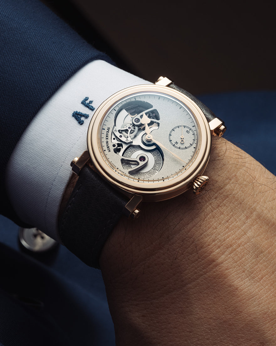 Speake-Marin Sandblasted Red Gold klokke rødgull åpen