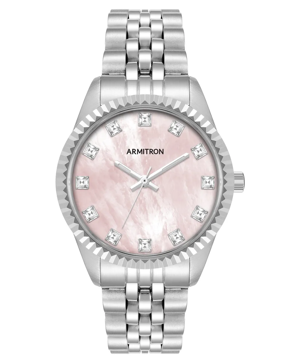 Armitron Constance 36mm dameklokke rosa perlemor