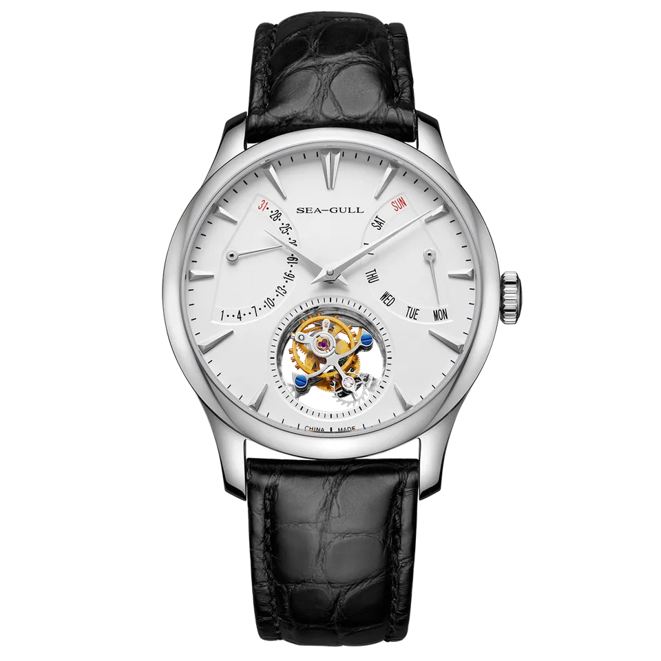 Sea-gull Artisan Heritage 818.12.8826 herreklokke hvit tourbillon