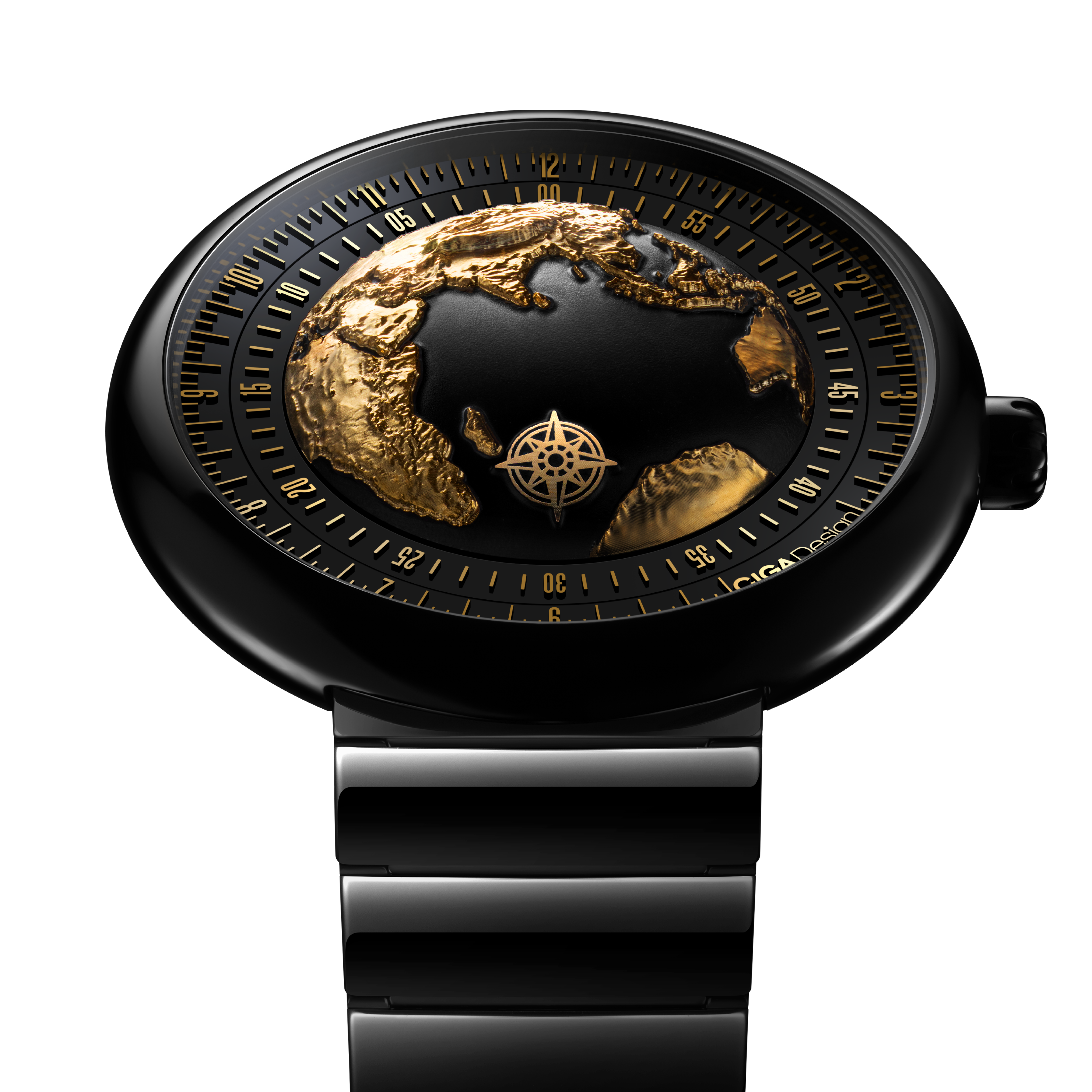 CIGA Design Blue Planet Gilded Age automatisk klokke 46mm gull