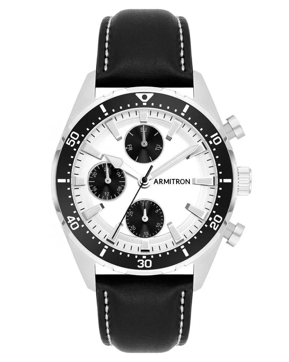 Armitron Lloyd 42mm herreklokke sølv svart