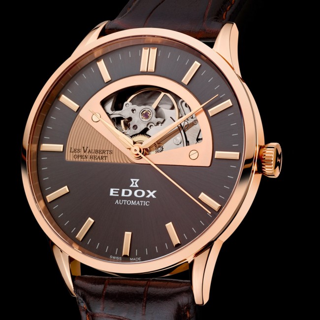Edox Les Vauberts Open Heart Automatic herreklokke