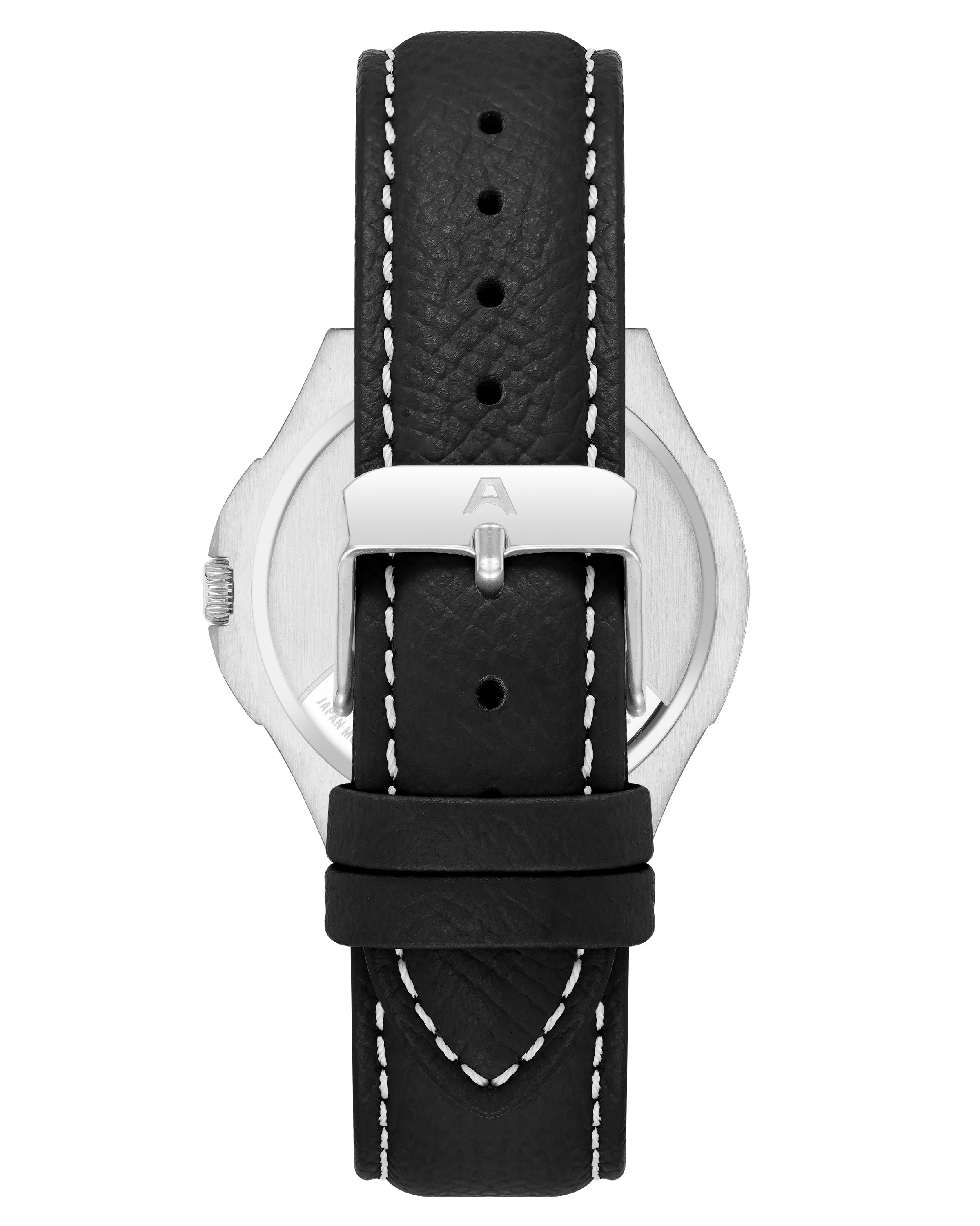 Armitron Parker 38mm herreklokke sølv/svart lær