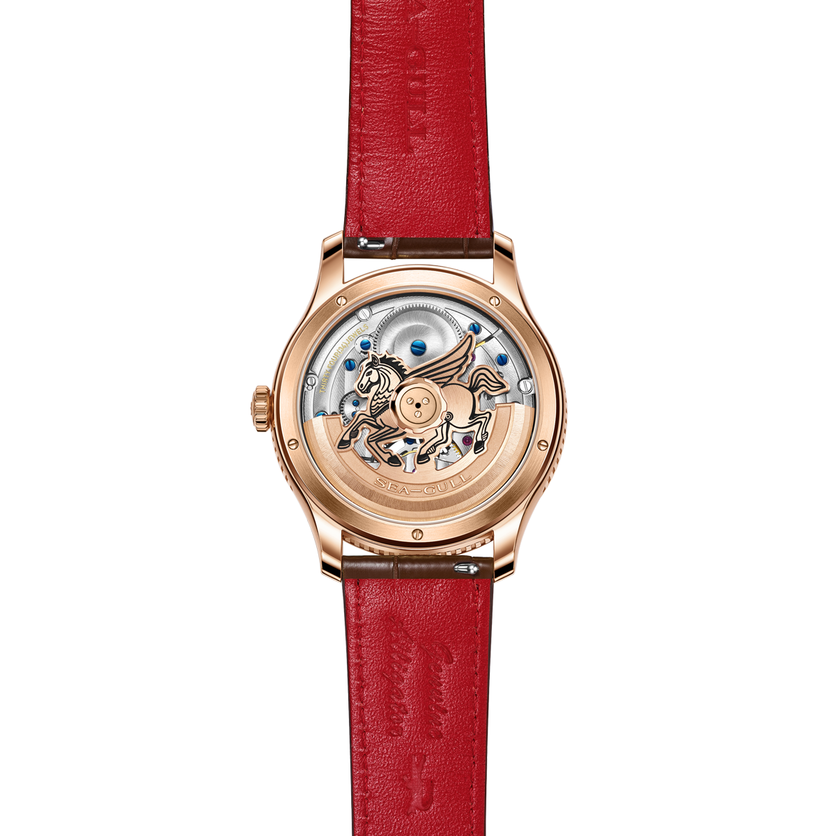 Sea-gull Year of the Horse 518.92.8850 tourbillonklokke rød