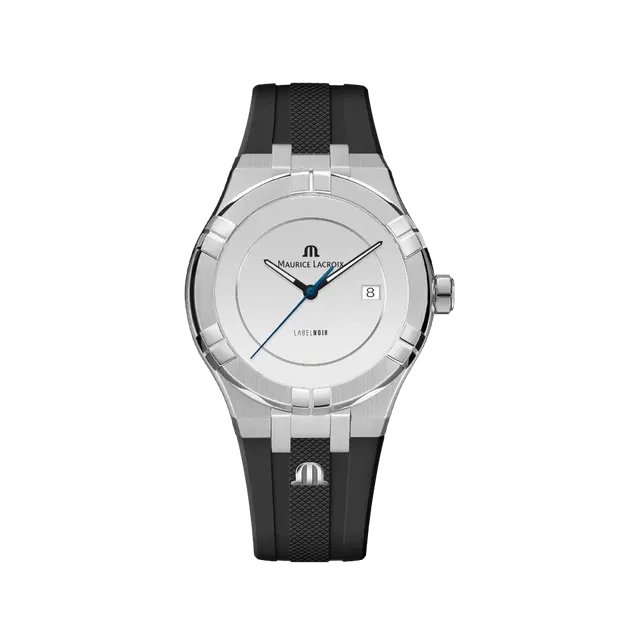 Label Noir Aikon Automatic 42MM klokke hvit skive svart gummi