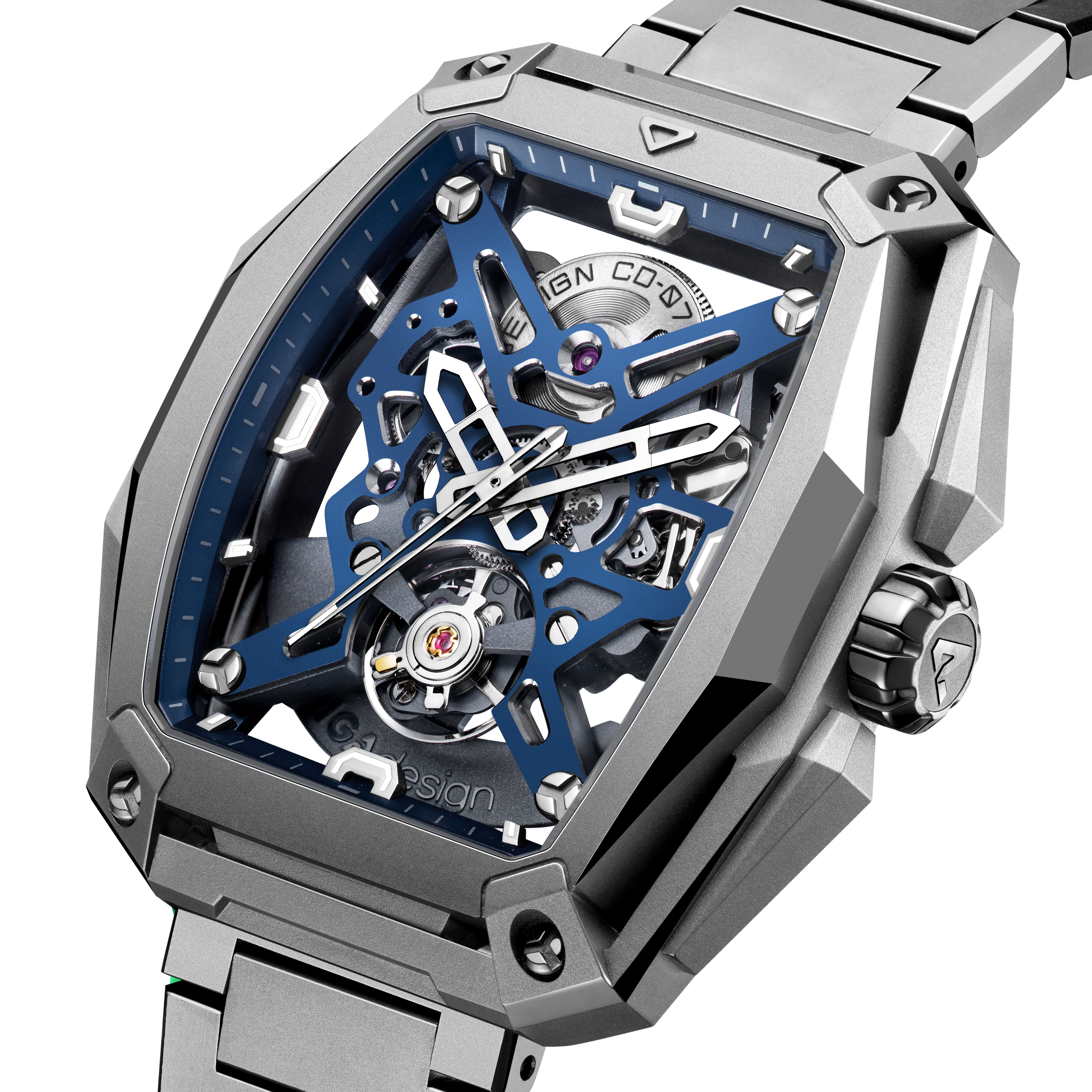 CIGA Design Hunter Titanium skjelettklokke blå