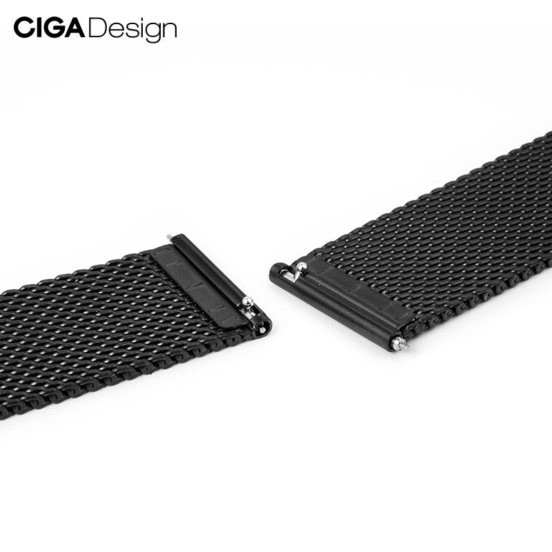 CIGA Design Milanese klokkerem stål 22mm svart