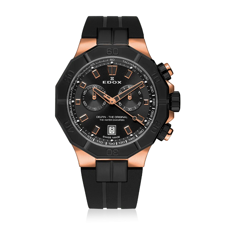 Edox Delfin Chronograph armbåndsur stål