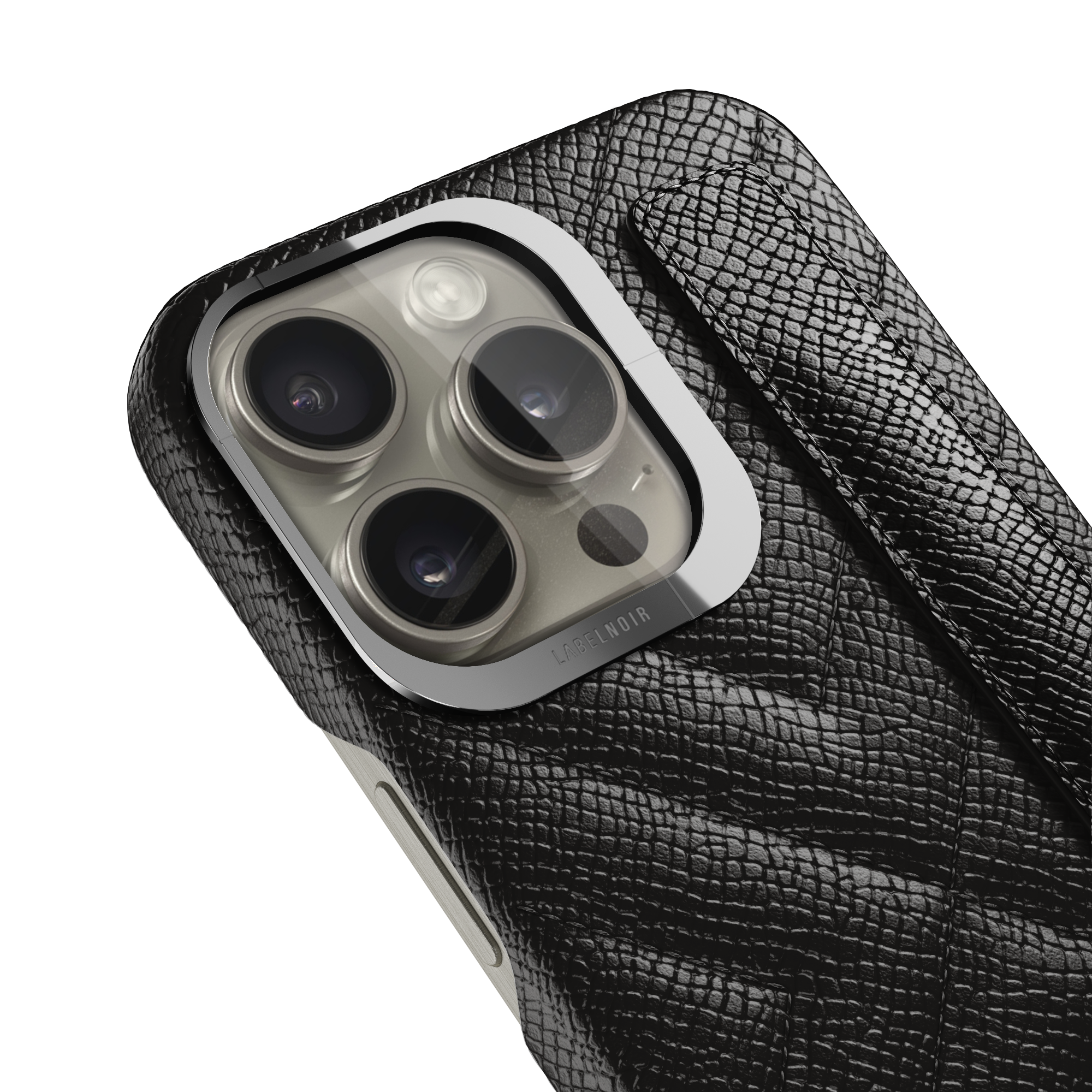 Label Noir Quilted iPhone 15 Pro Max deksel svart lær