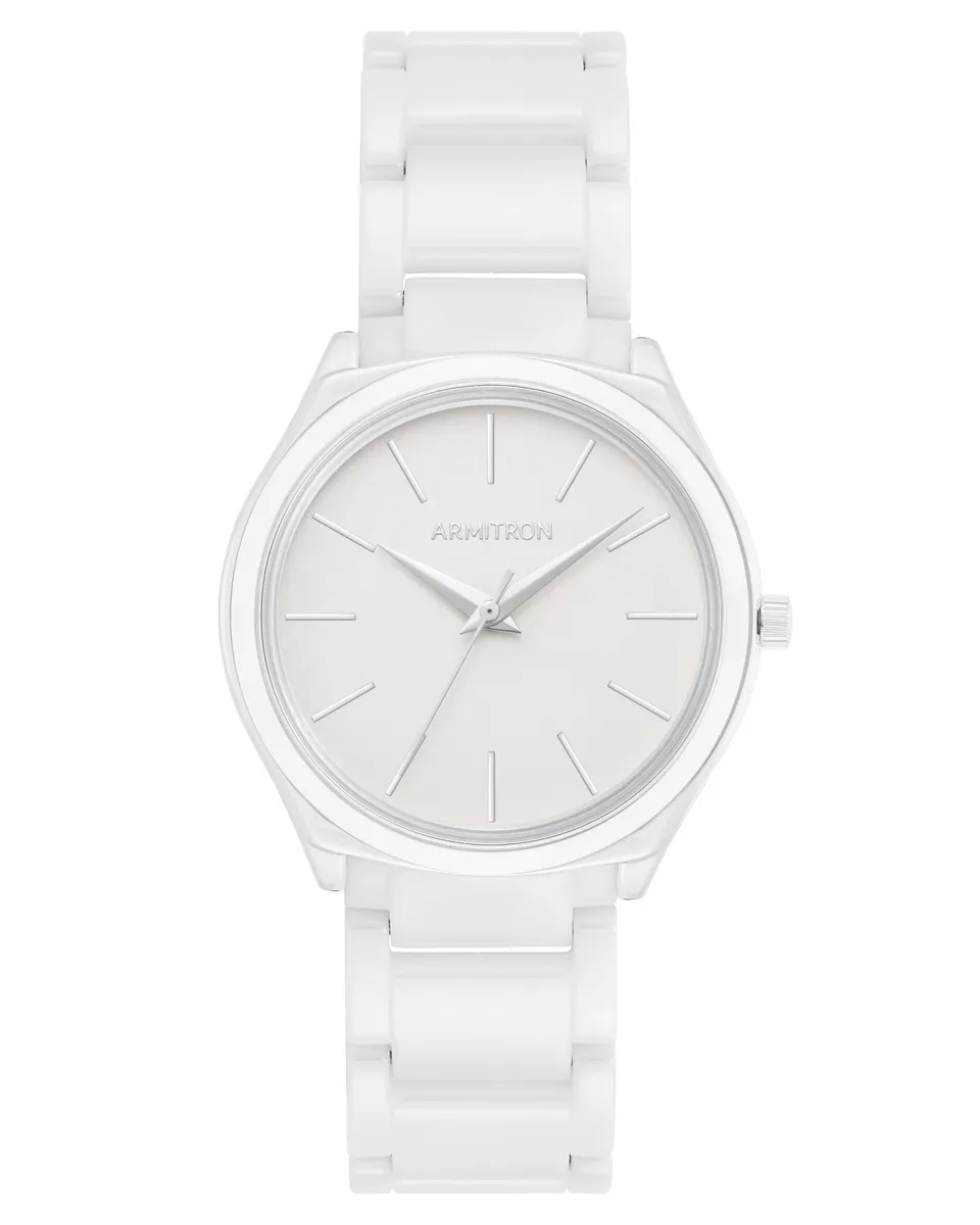 Armitron Jalyn 36mm dameklokke hvit keramikk