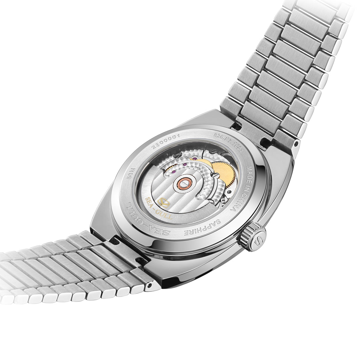 Sea-gull 826.47.1051 klokke grønn tonneau 36mm