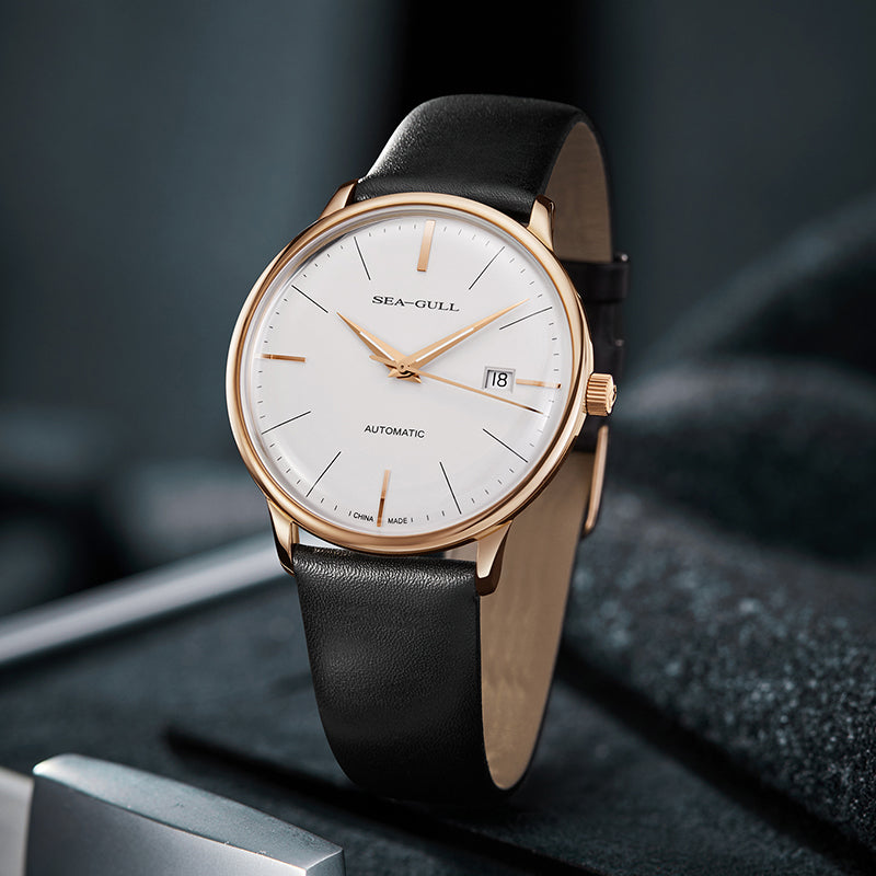 Sea-gull Bauhaus 519.519 herreklokke automatisk hvit 40mm