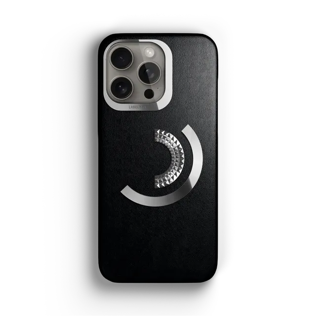 Label Noir Ornate iPhone 15 Pro deksel svart skinn