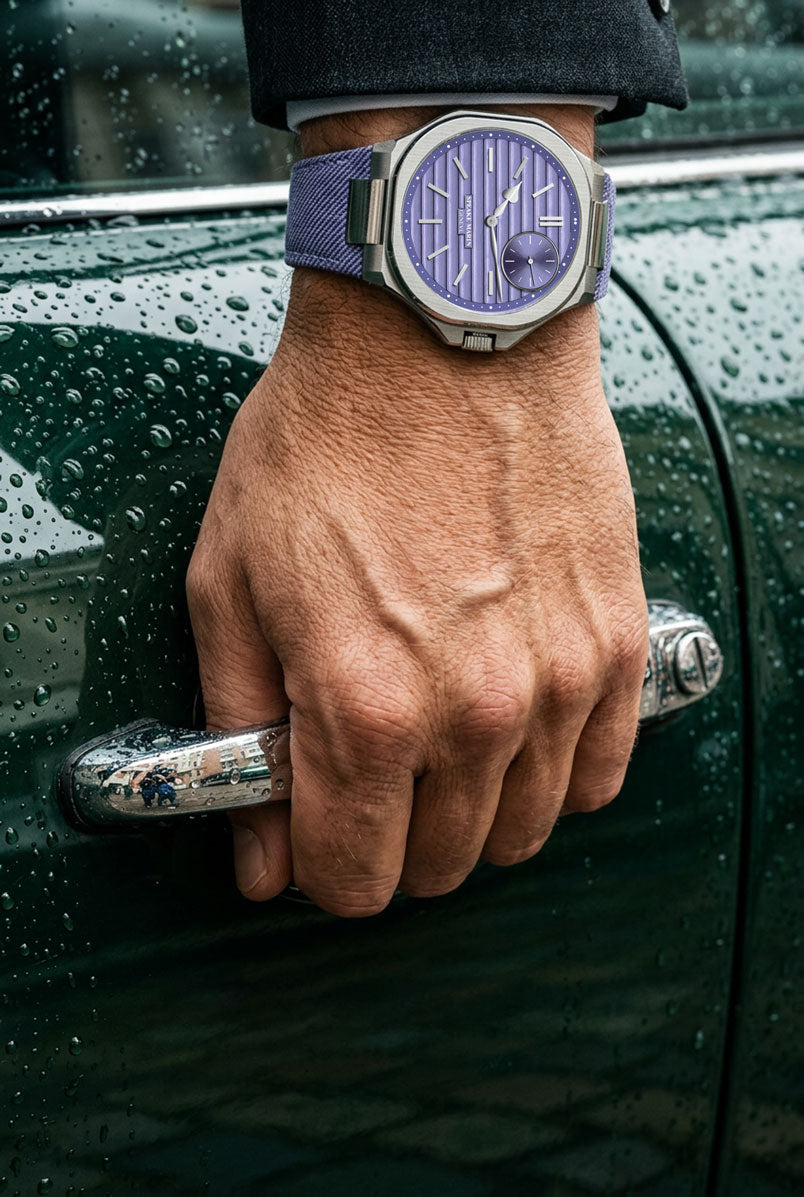 Speake-Marin Ripples Portobello klokke lavendel stål