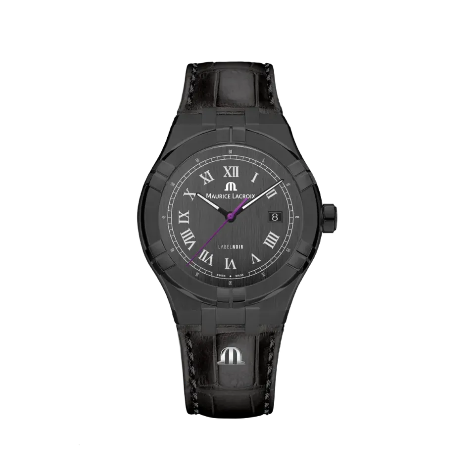 Label Noir Aikon Automatic 42MM klokke PVD lær romertall