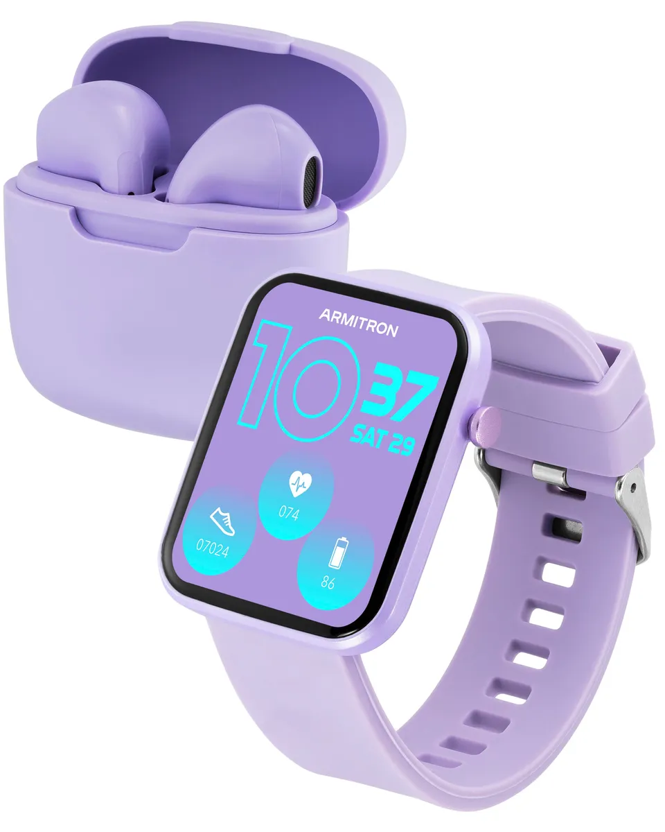 Armitron Boom smartklokke med ørepropper lavendel