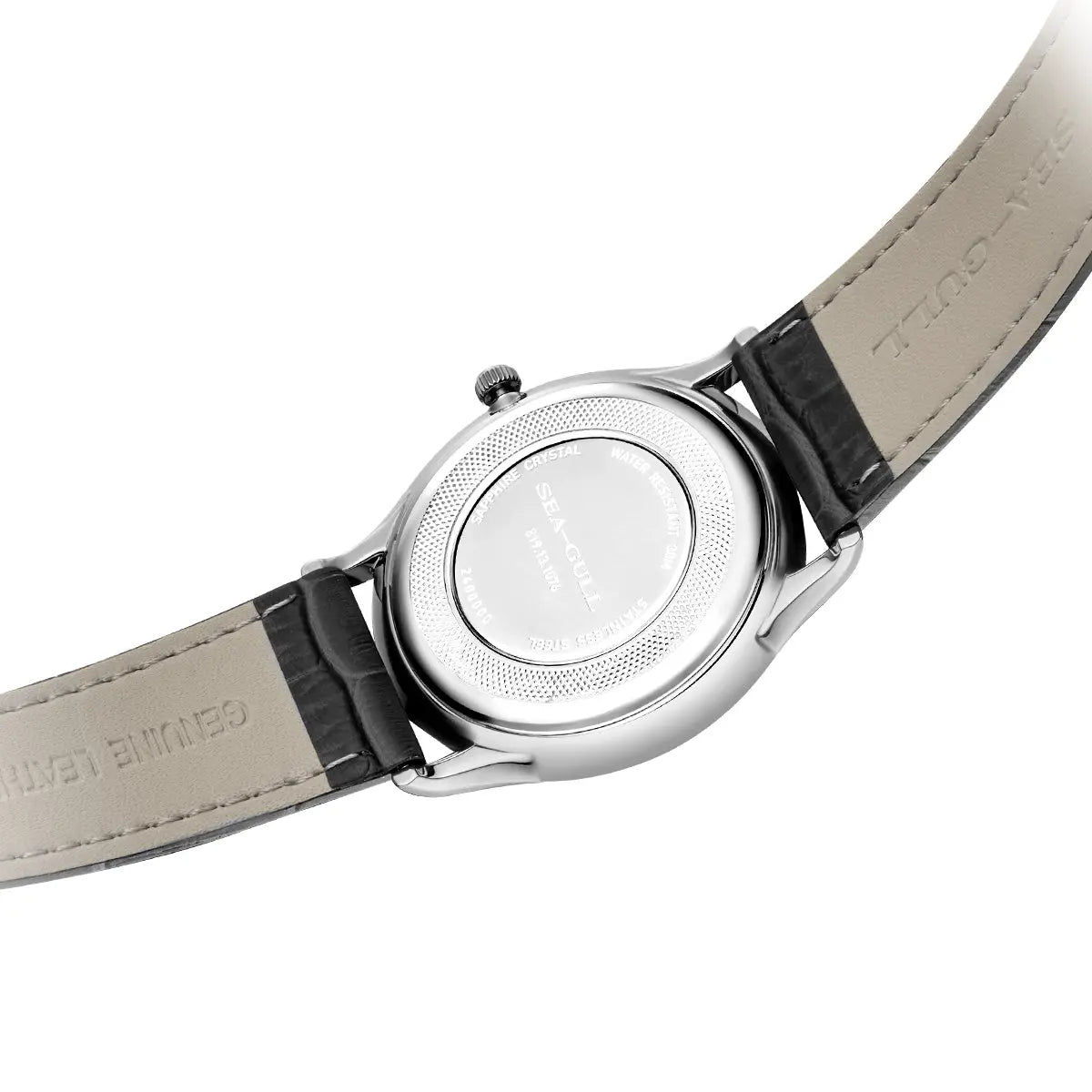Sea-gull 519.13.1076 dressklokke hvit/sølv 39 mm