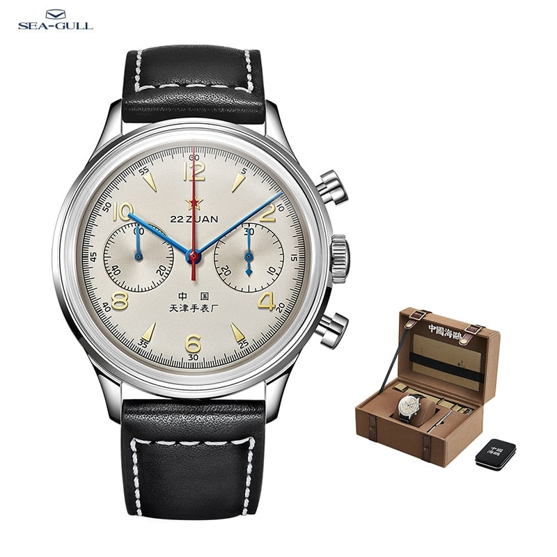 Sea-gull 1963 819.87.1963 herreklokke beige kronograf