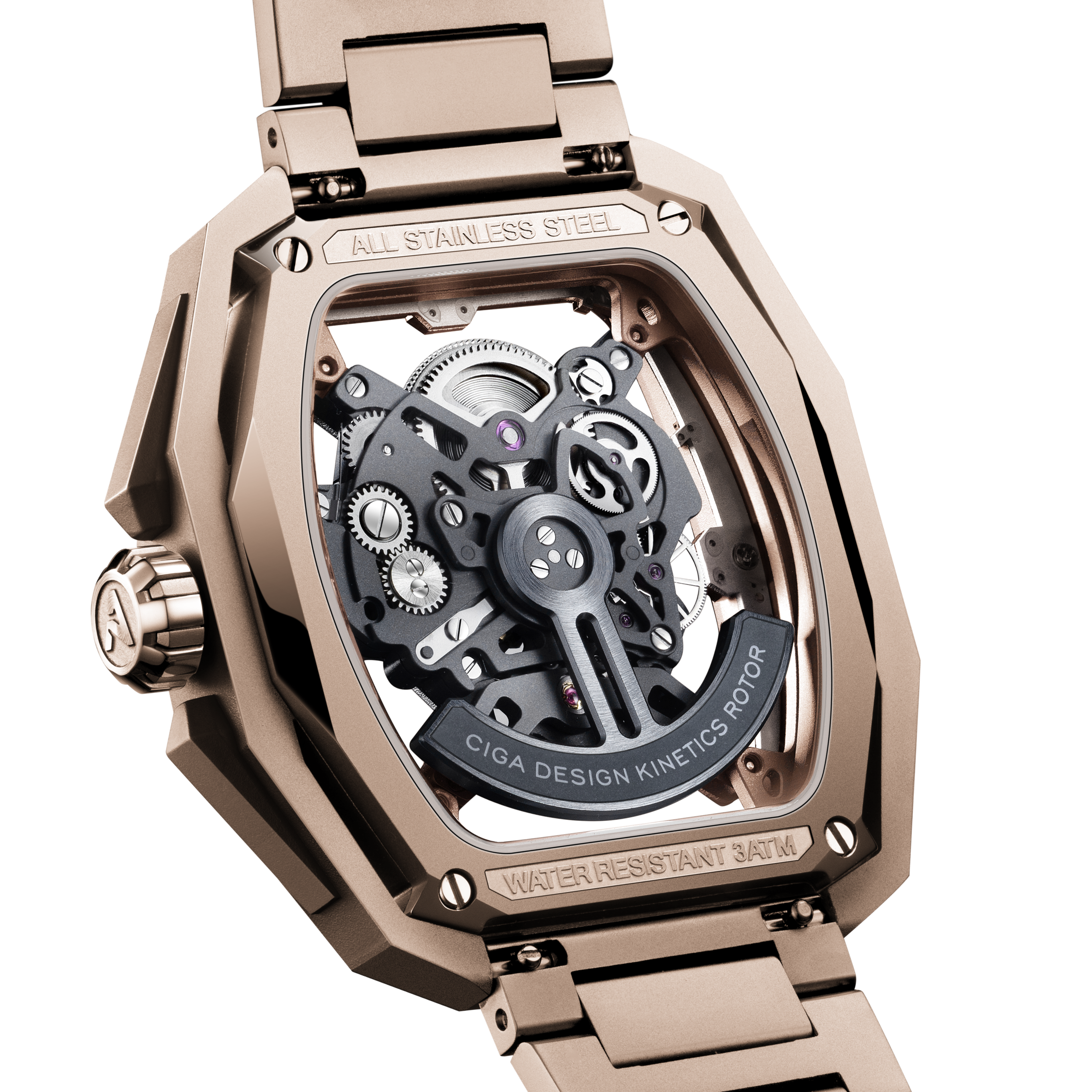 CIGA Design Hunter Vintage skjelettklokke rose gold