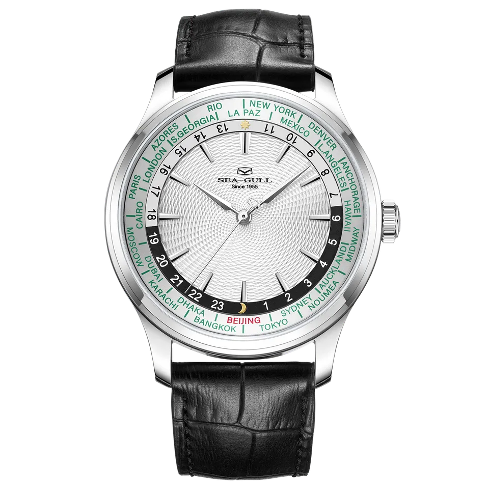 Sea-gull Extraordinary 819.12.1084 herreklokke hvit GMT