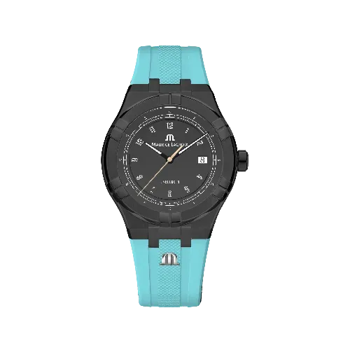Label Noir Aikon Automatic 42MM klokke PVD svart lyseblå