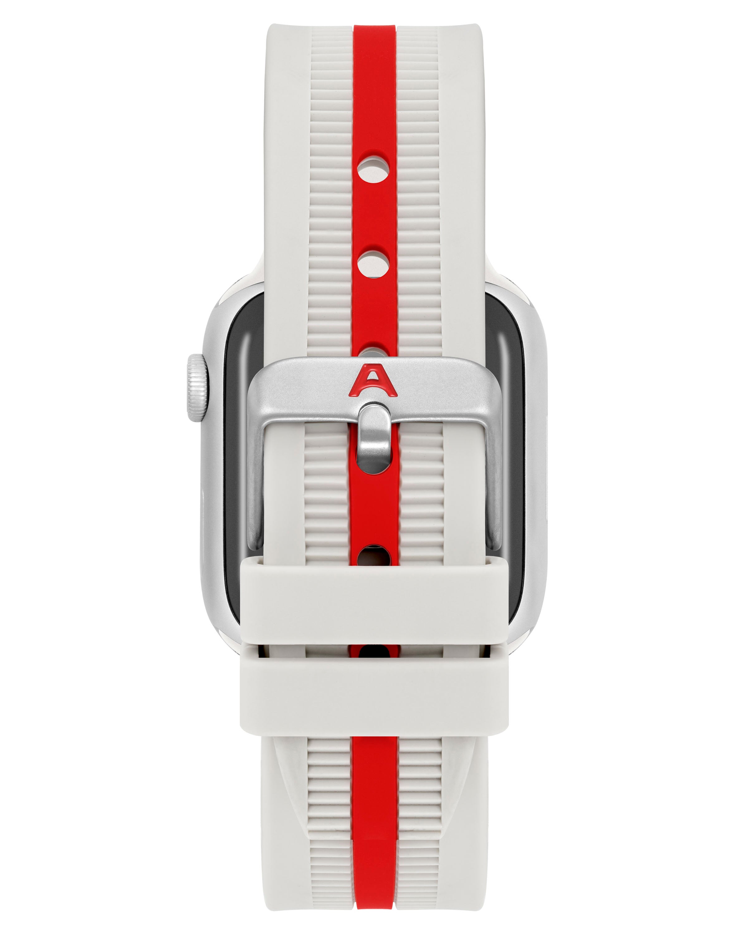 Armitron Racer Apple Watch-reim krem/rød silikon