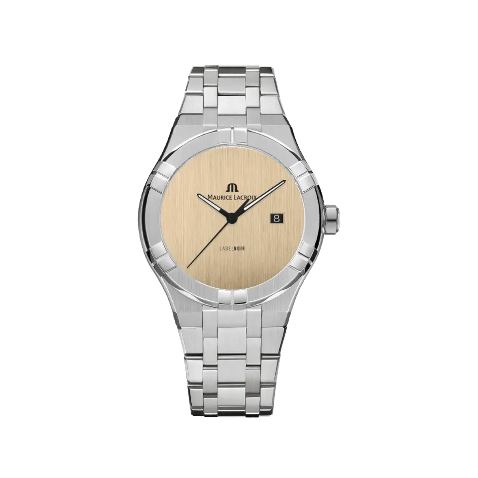 Label Noir Aikon Automatic 42MM klokke svart satin stållenke
