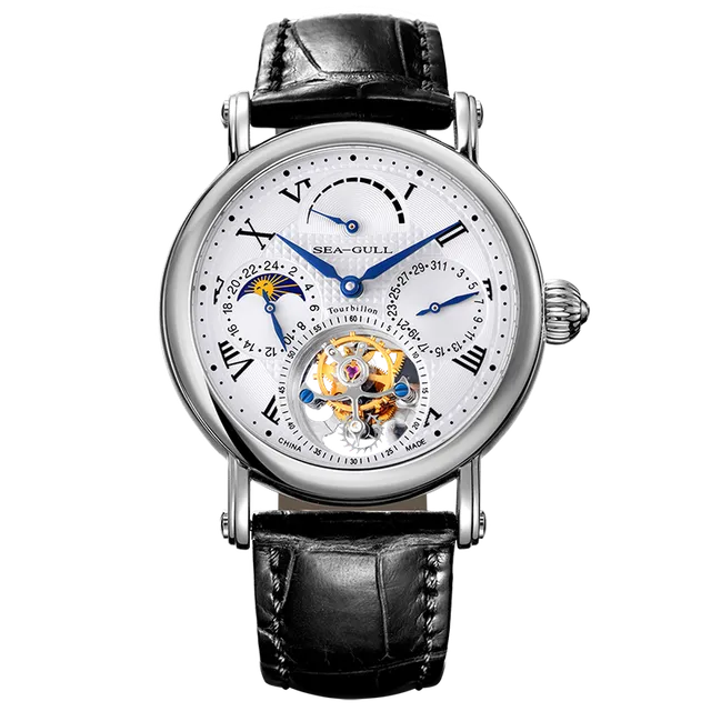 Sea-gull Artisan Heritage 818.907 herreklokke hvit 39 mm
