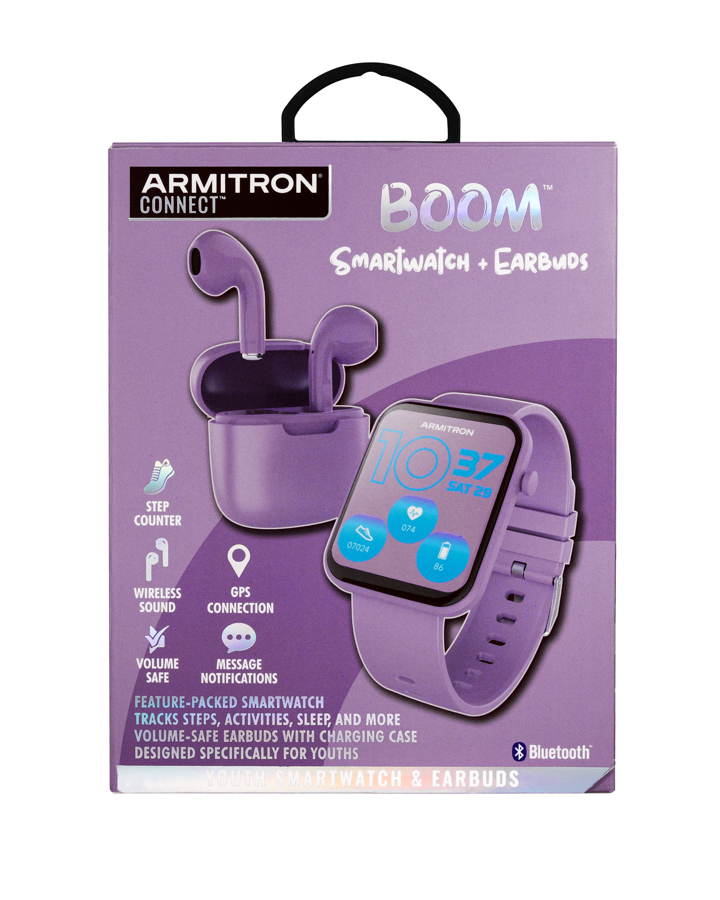 Armitron Boom smartklokke med ørepropper lavendel