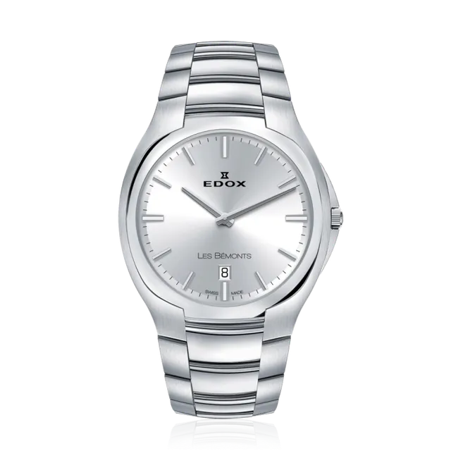 Edox Les Bémonts Ultra Slim Date armbåndsur klassisk